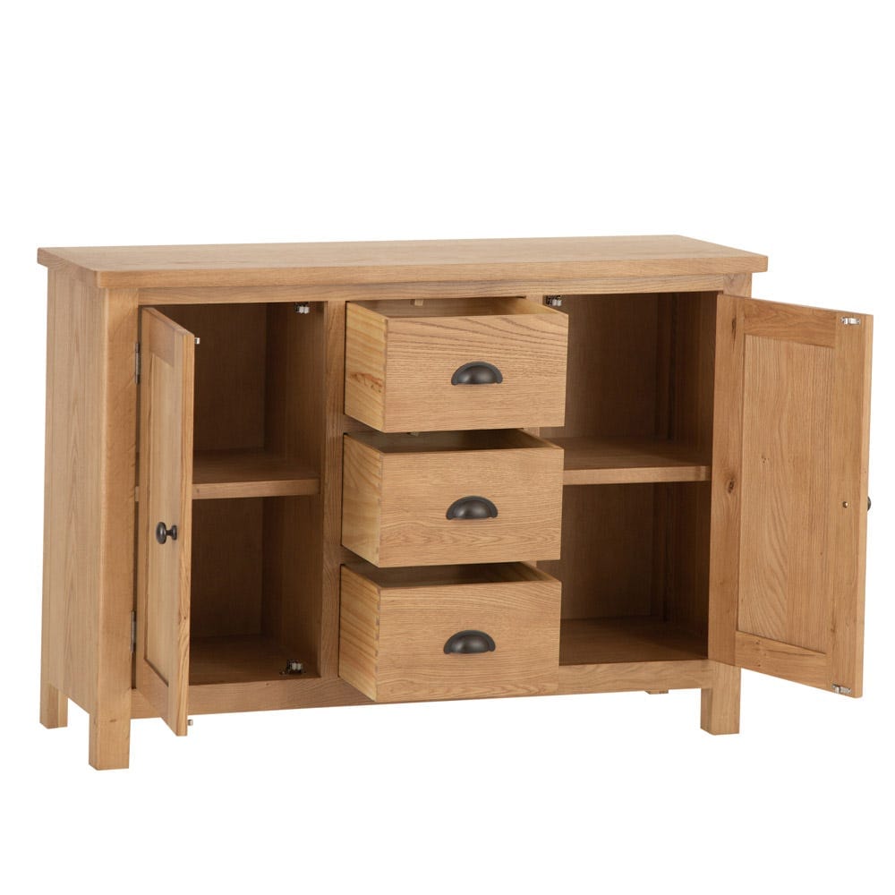 Rutland Oak 2 Door 3 Drawer Large Sideboard