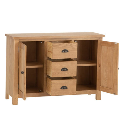 Rutland Oak 2 Door 3 Drawer Large Sideboard