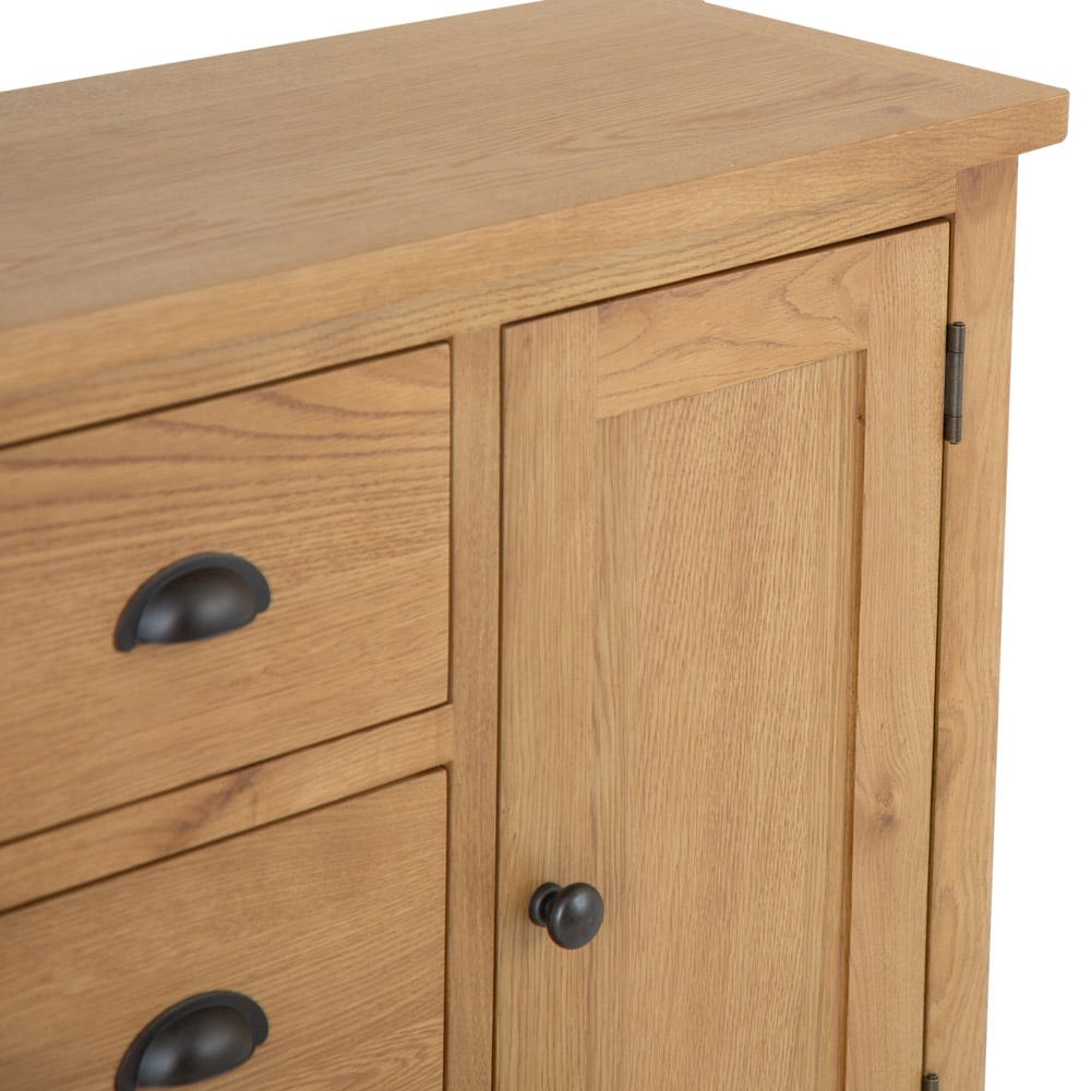 Rutland Oak 2 Door 3 Drawer Large Sideboard