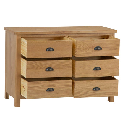 Rutland Oak Chest of 6 Drawers