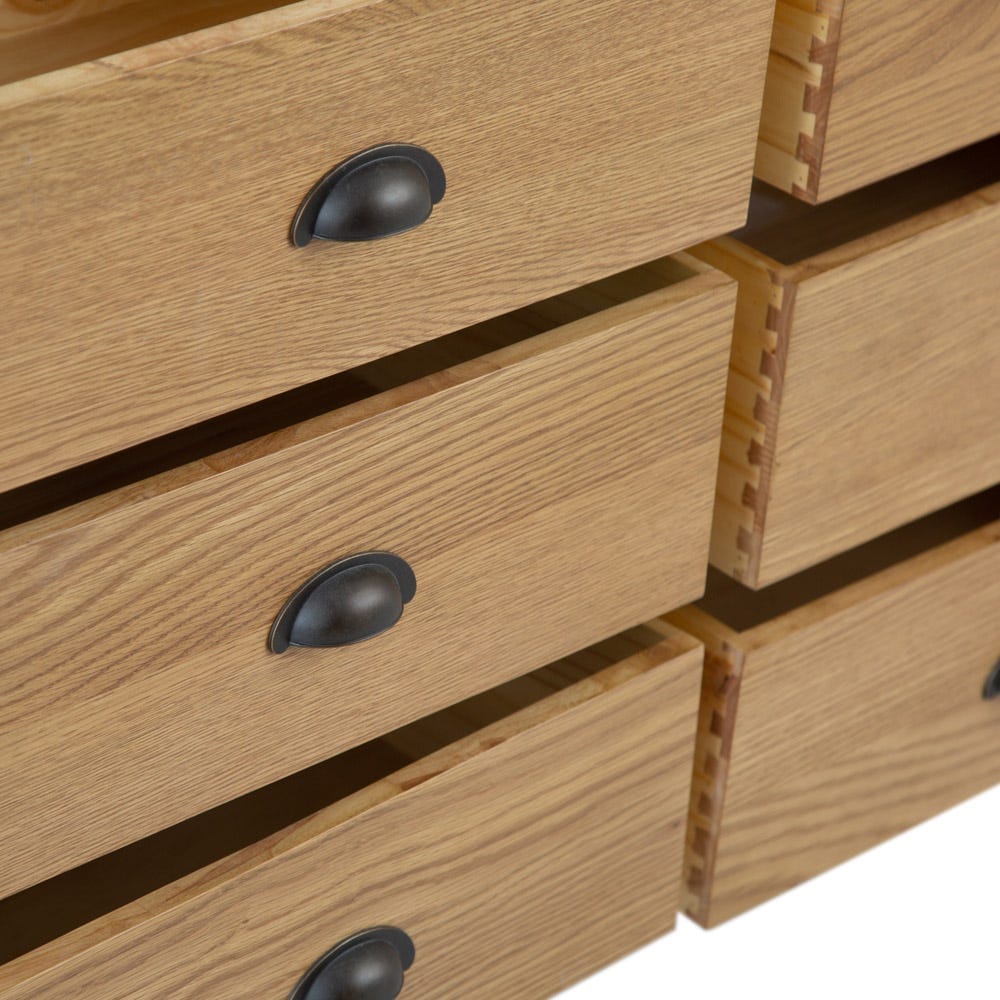 Rutland Oak Chest of 6 Drawers