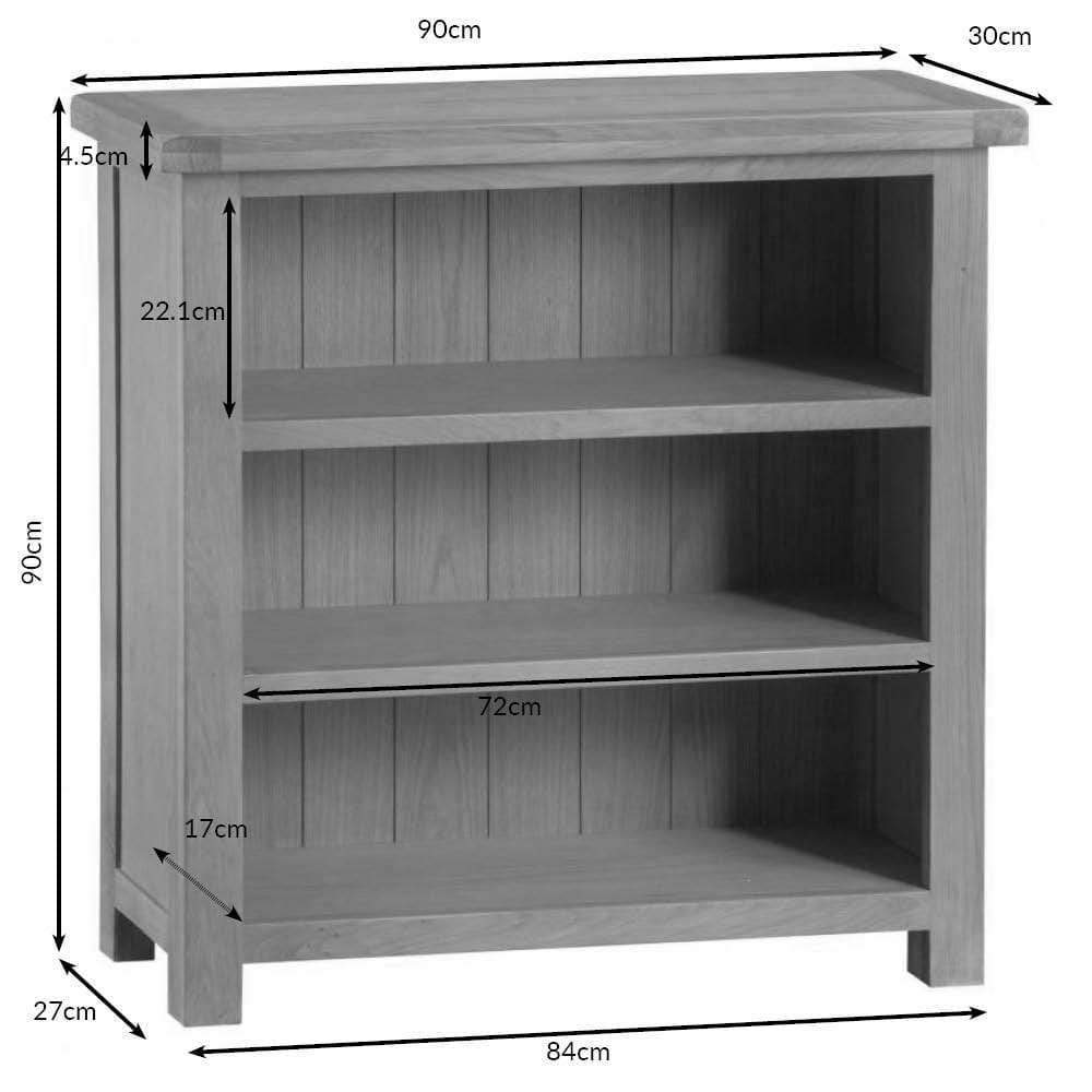 Winchester Oak Small Wide Bookcase