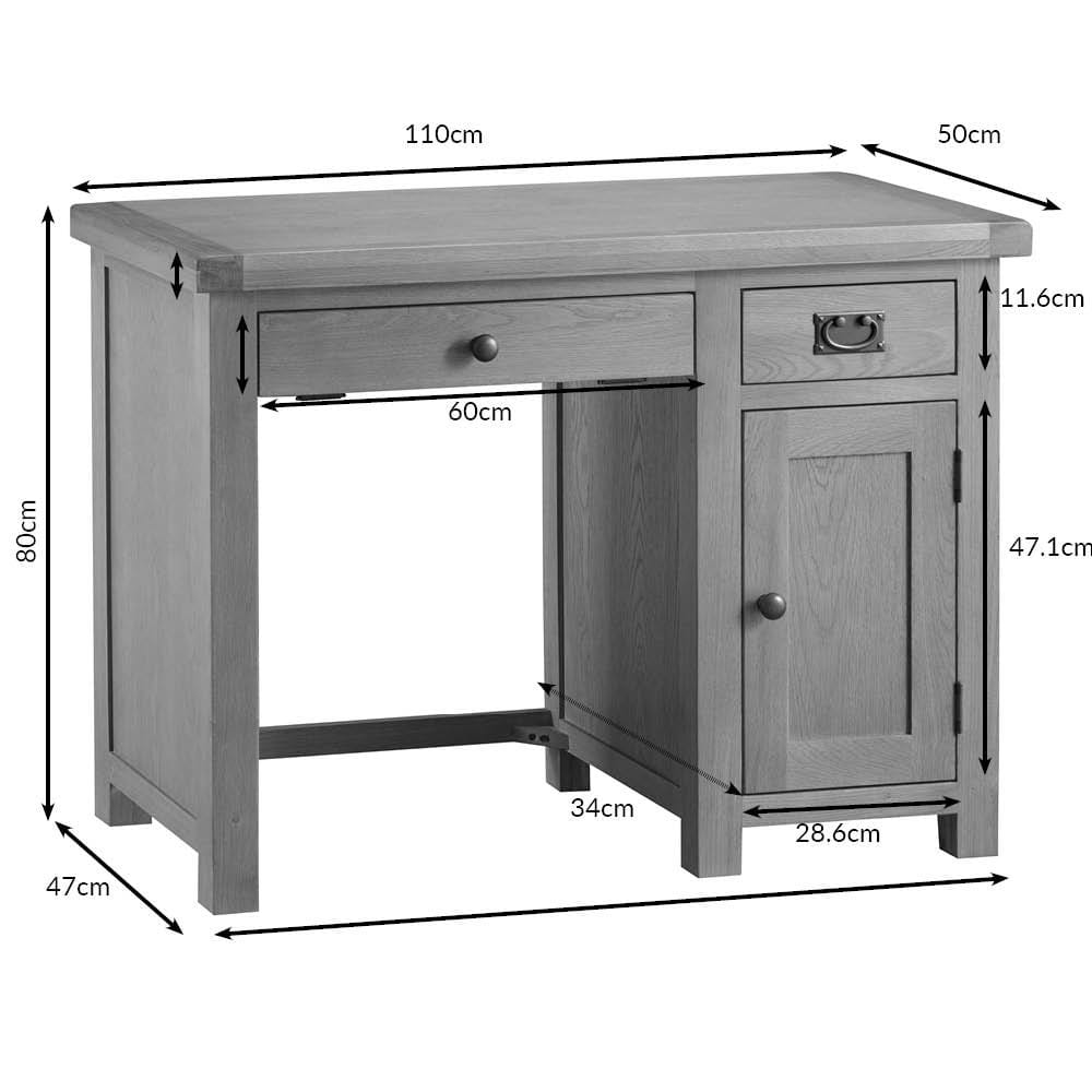 Winchester Oak Single Computer Desk