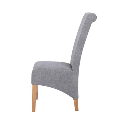 Scroll Back Dining Chair - Grey - The Furniture Warehouse