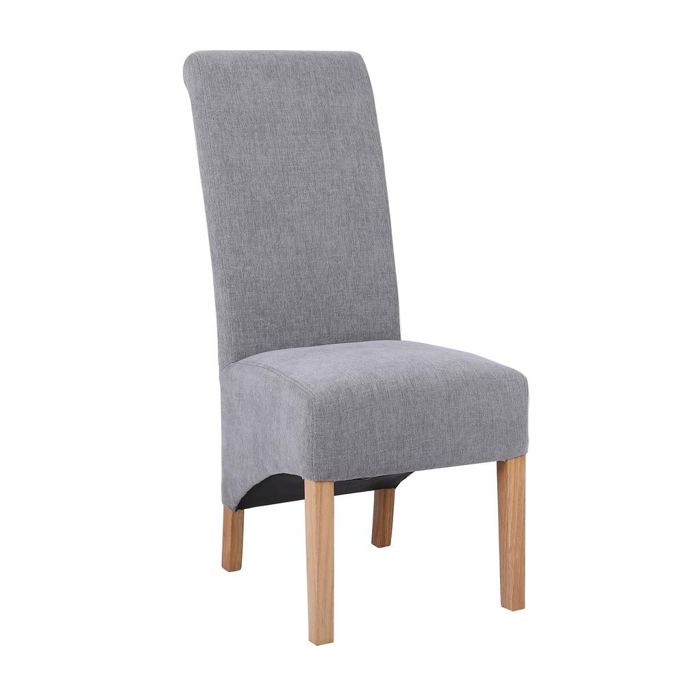 Scroll Back Dining Chair - Grey - The Furniture Warehouse