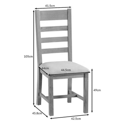 Winchester Oak Ladder Back Chair With Fabric Seat