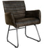 Shoreditch Industrial Walnut Brown Retro Winged Leather & Iron Dining Chair - The Furniture Warehouse