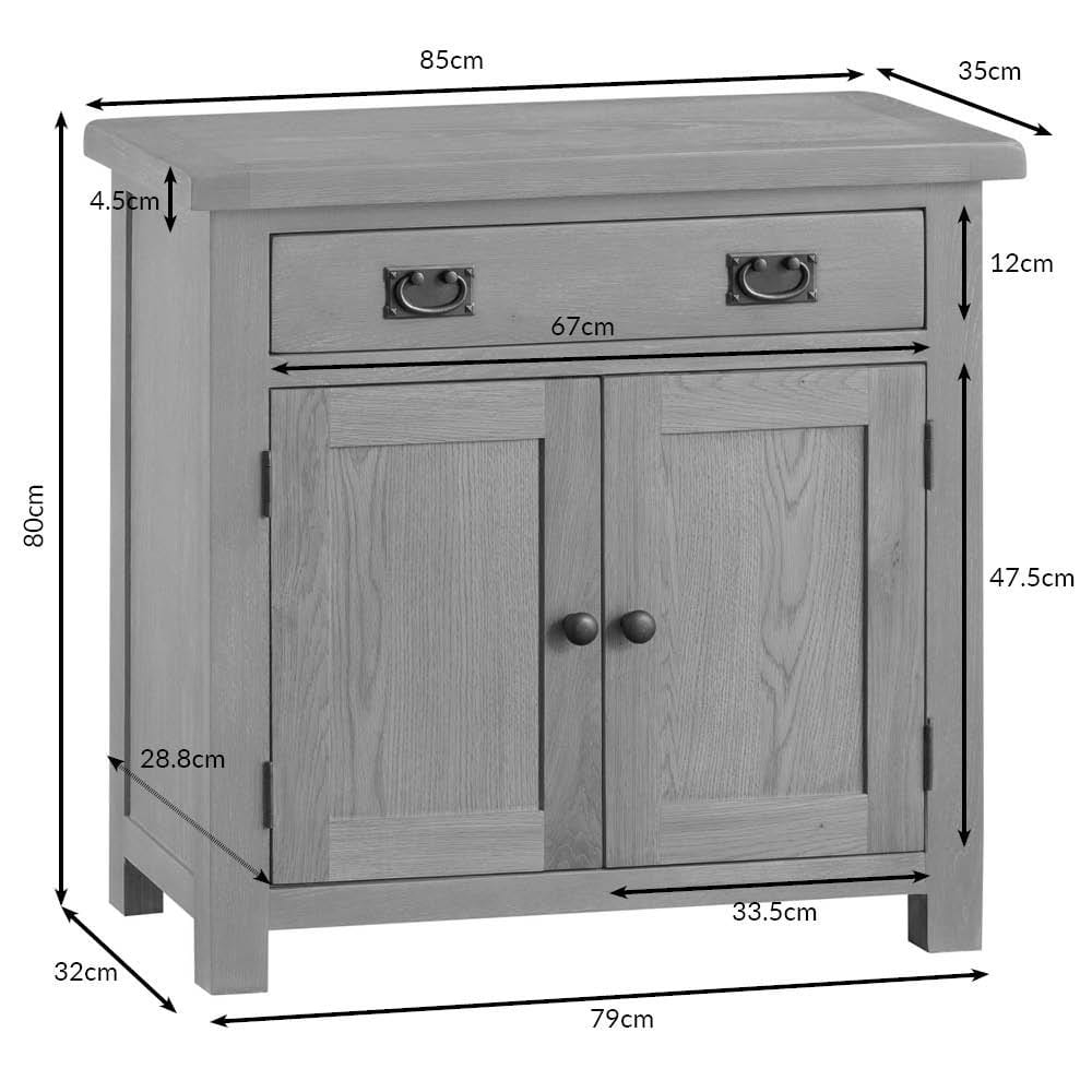 Winchester Oak Mini Sideboard &amp; Hutch Set