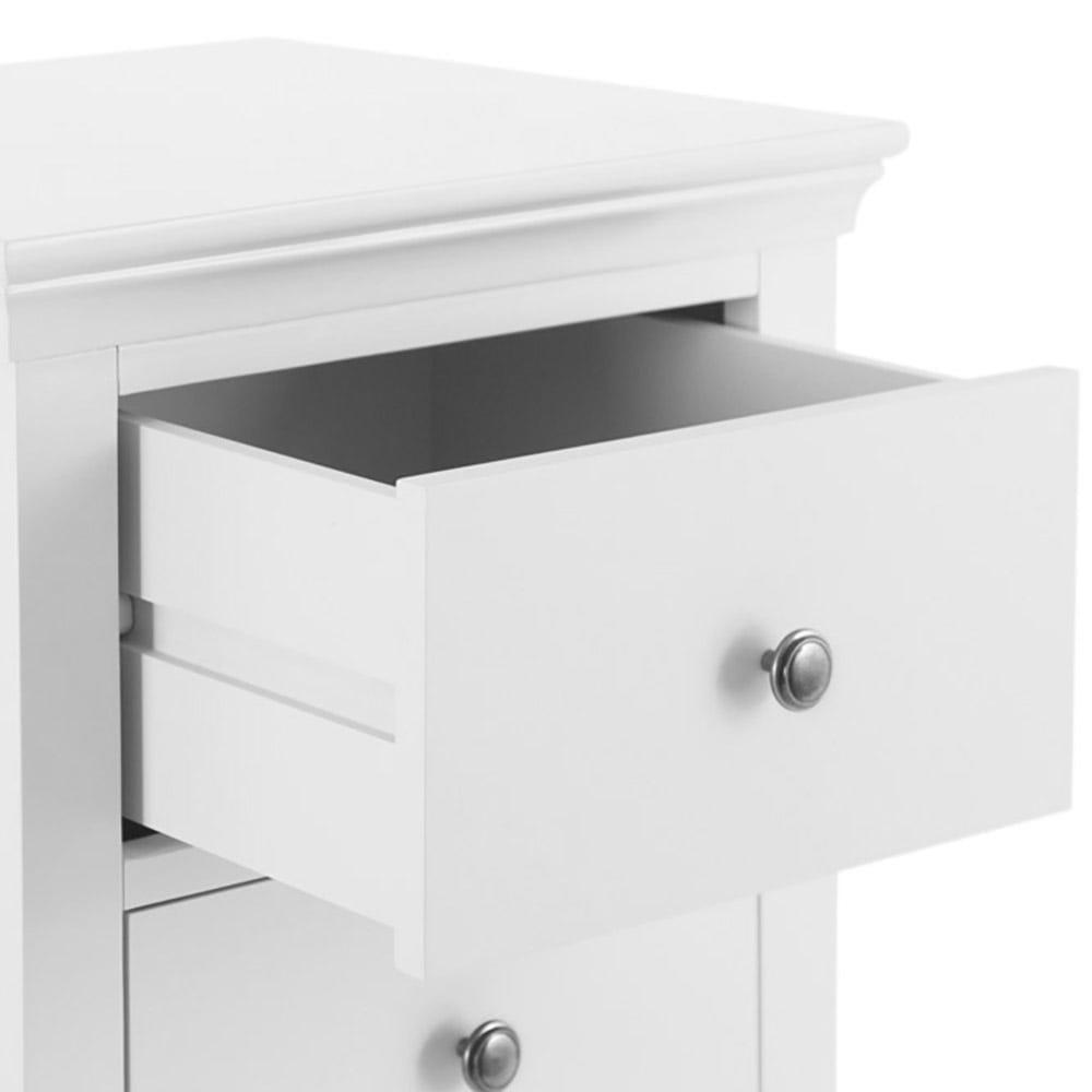 Florence White Painted 5 Drawer Tallboy
