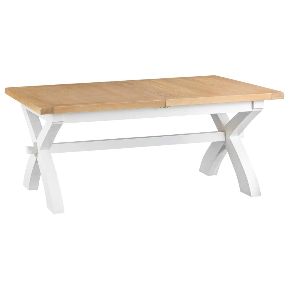Suffolk White Painted Oak 1.8m Cross Extending Dining Table
