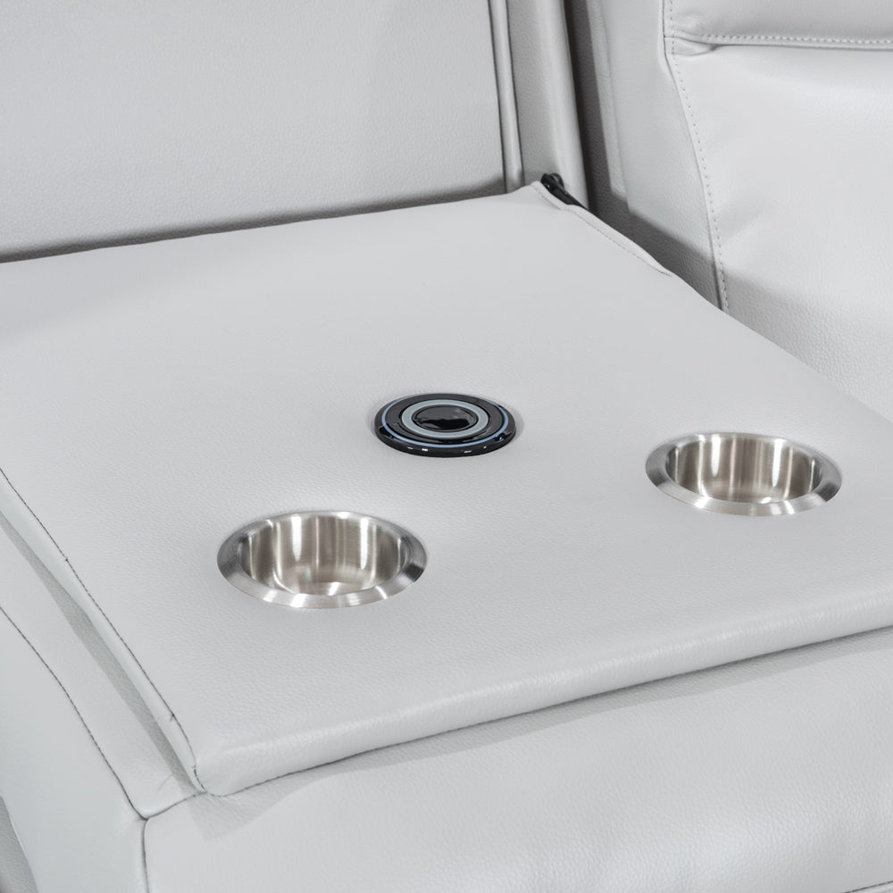 Turin Dove Grey Power Corner Sofa (2 Corner 2) - The Furniture Warehouse