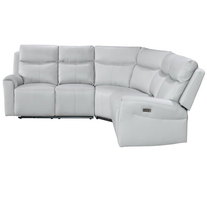 Turin Dove Grey Power Corner Sofa (2 Corner 2) - The Furniture Warehouse