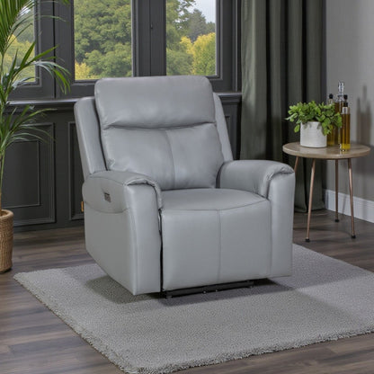 Turin Dusk Grey Power Armchair - The Furniture Warehouse