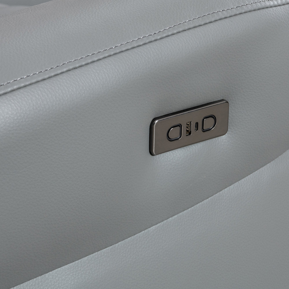 Turin Dusk Grey Power Armchair - The Furniture Warehouse