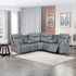 Turin Dusk Grey Power Corner Sofa (2 Corner 2) - The Furniture Warehouse