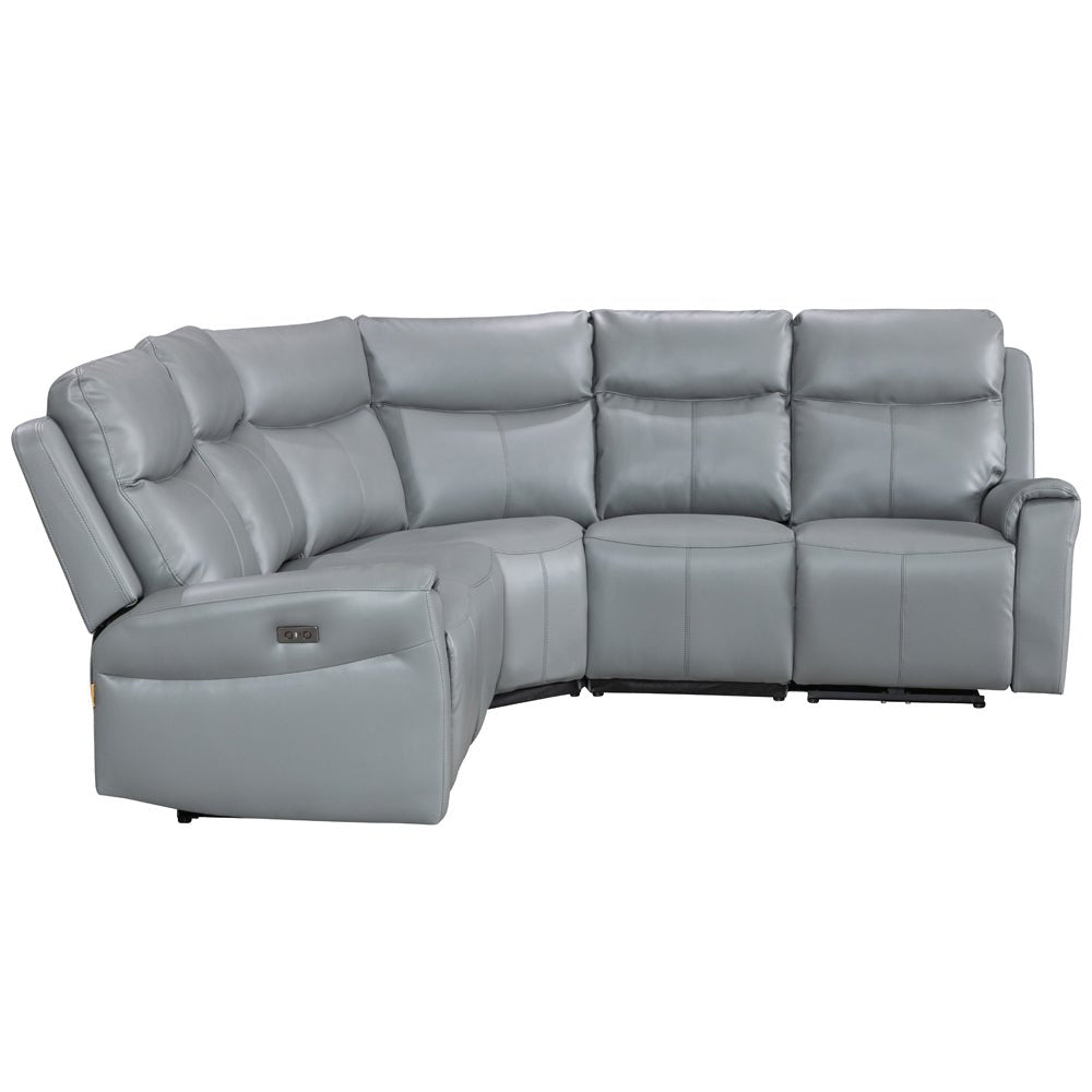 Turin Dusk Grey Power Corner Sofa (2 Corner 2) - The Furniture Warehouse