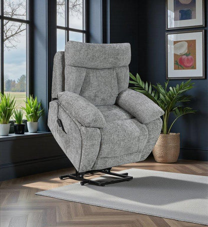 Valencia Nickel Dual Motor Lift &amp; Tilt Armchair - The Furniture Warehouse