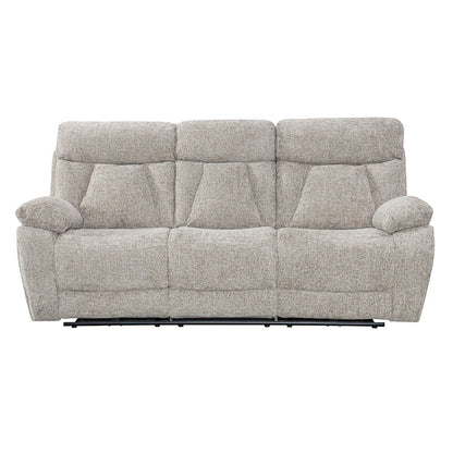Venice Biscuit Power 3 Seater Sofa with Console - The Furniture Warehouse