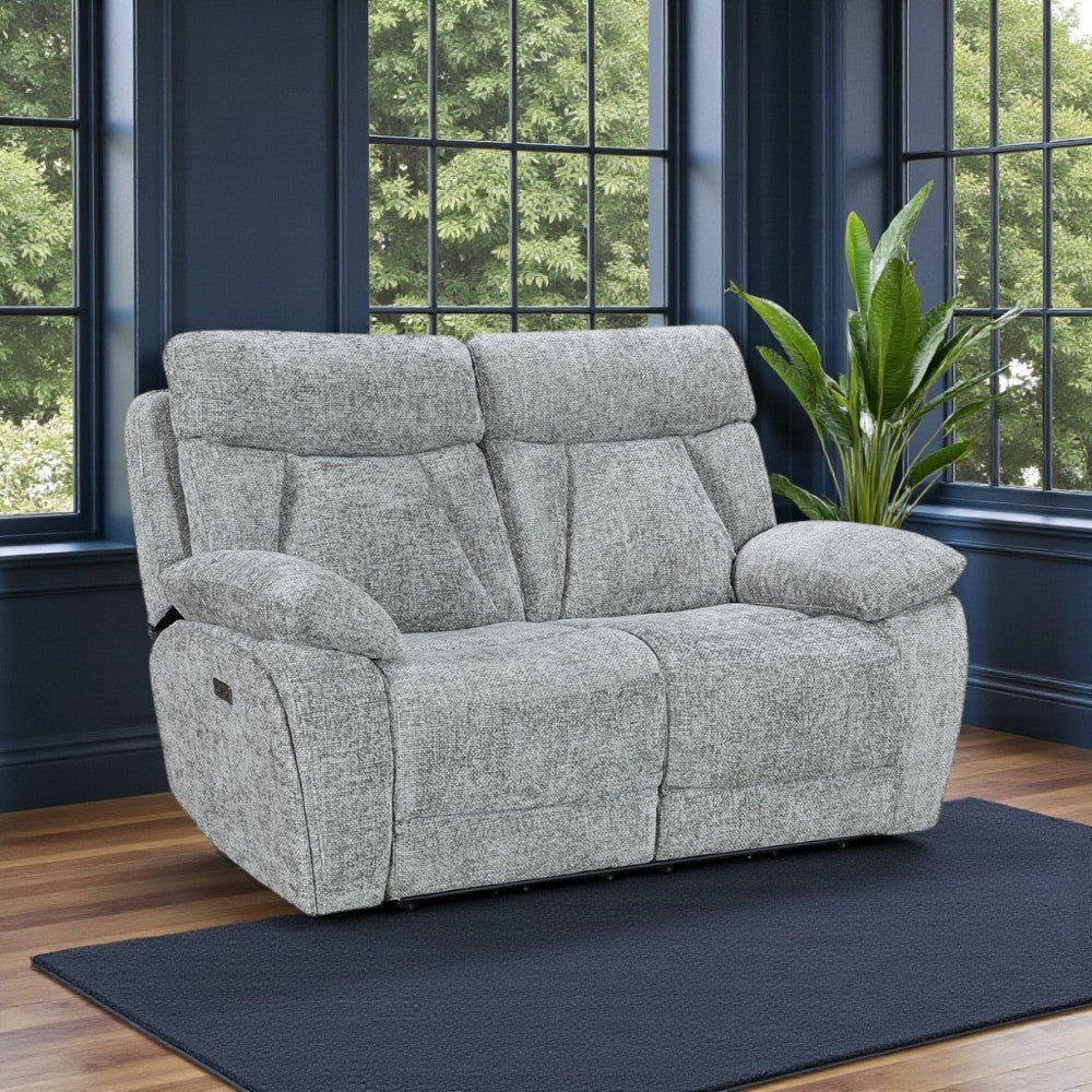 Venice Nickel Power 2 Seater Sofa - The Furniture Warehouse