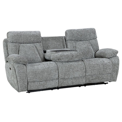 Venice Nickel Power 3 Seater Sofa with Console - The Furniture Warehouse