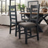 Wessex Smoked Oak Blue Painted Ladder Back Dining Chair With Natural Check Seat - The Furniture Warehouse