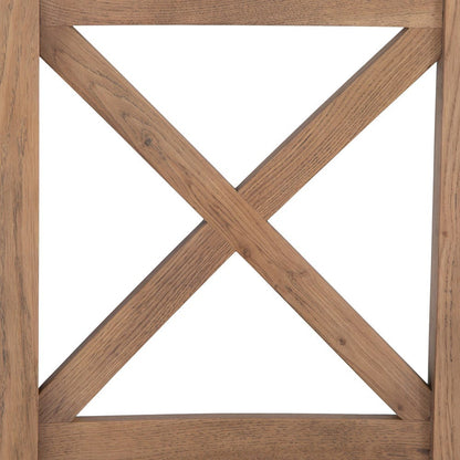 Wessex Smoked Oak Cross Back Dining Chair With Natural Check Seat - The Furniture Warehouse