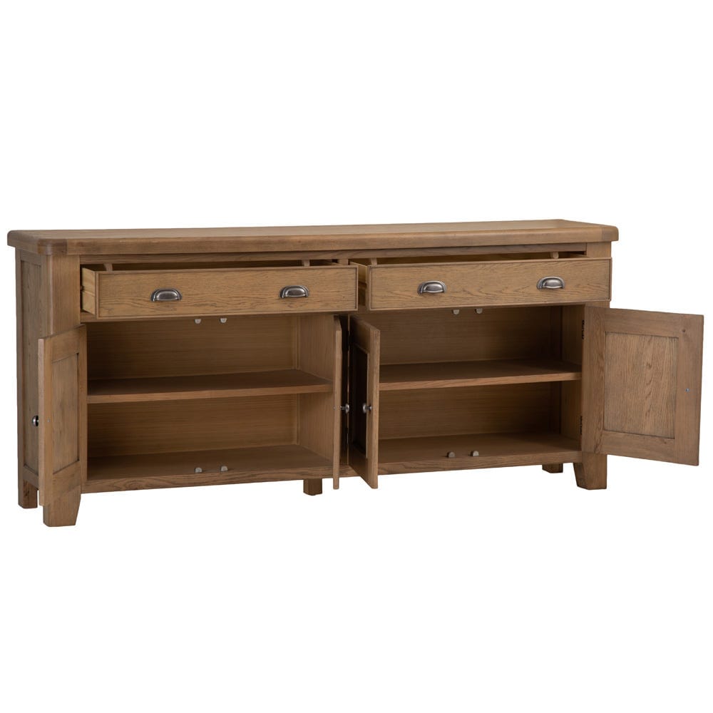 Wessex Smoked Oak Extra Large 4 Door Sideboard - The Furniture Warehouse