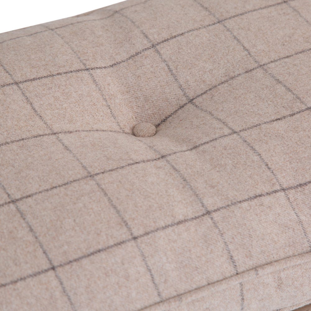 Wessex Smoked Oak Natural Check Cushion for 2.0m Bench - The Furniture Warehouse