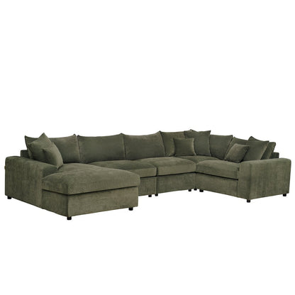 Winchester Forest Green Corner Group (3 Corner 1) with Chaise - The Furniture Warehouse