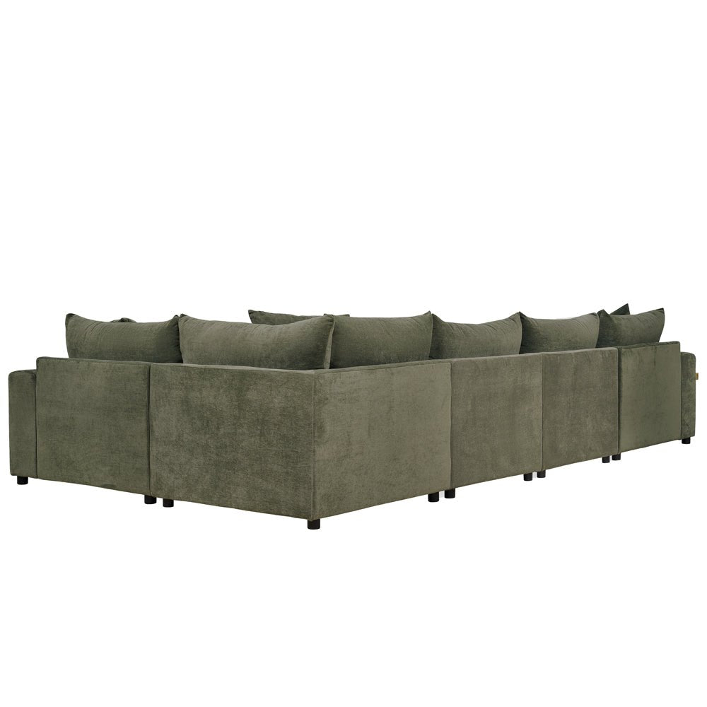 Winchester Forest Green Corner Group (3 Corner 1) with Chaise - The Furniture Warehouse