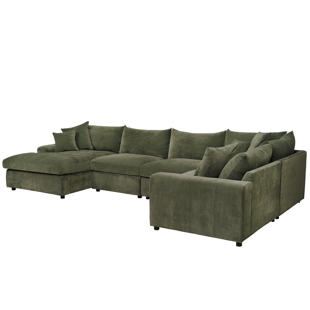 Winchester Forest Green Corner Group (3 Corner 1) with Chaise - The Furniture Warehouse