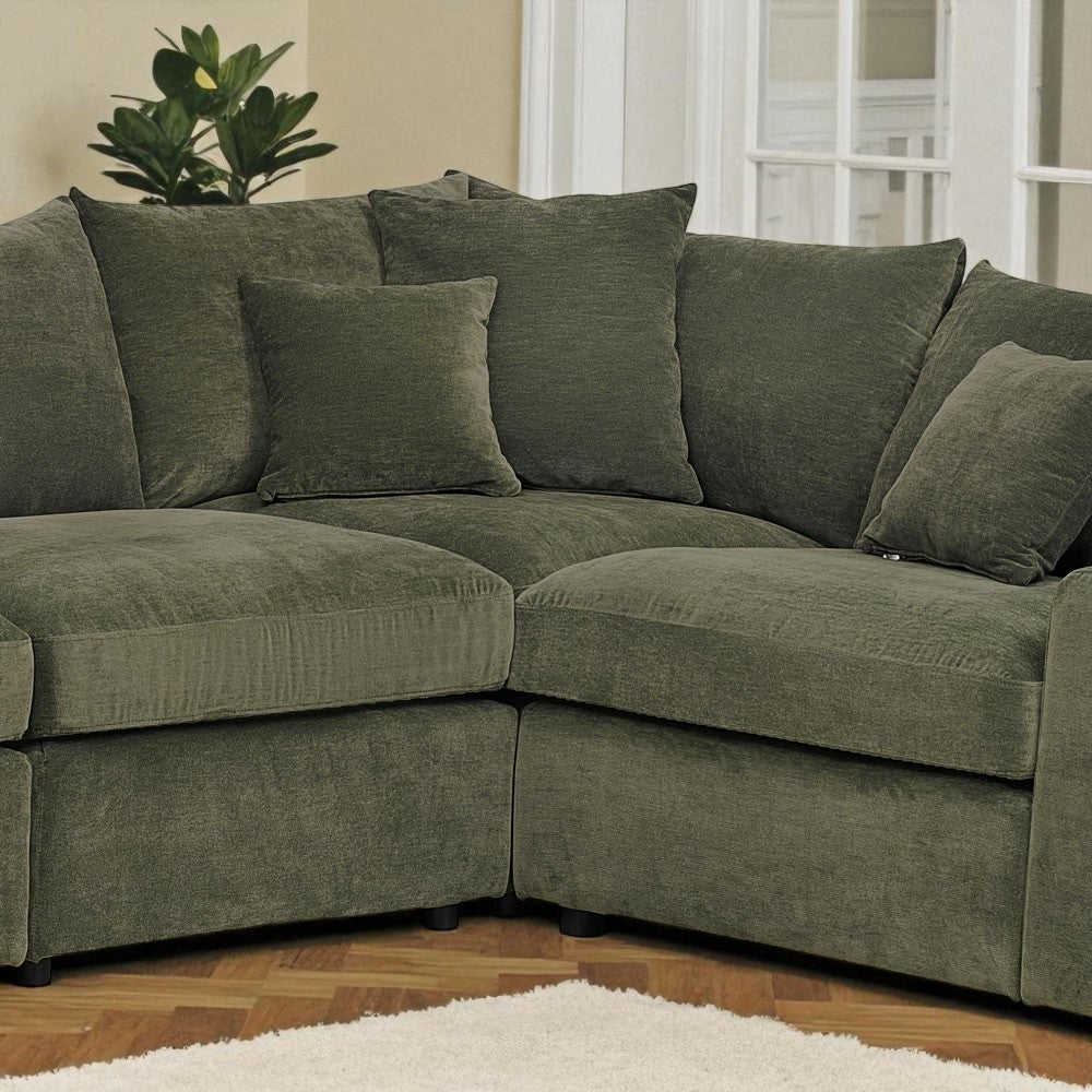 Winchester Forest Green Corner Section - The Furniture Warehouse