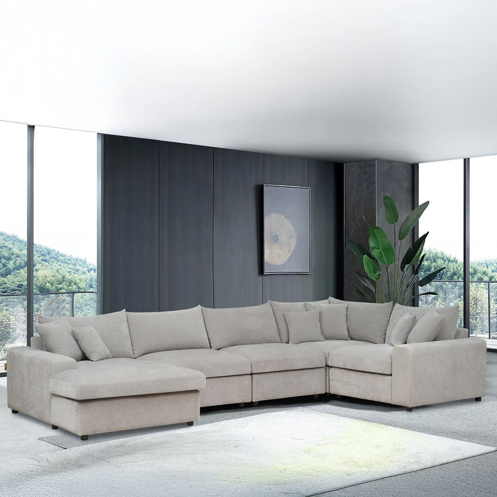 Winchester Grey Corner Group (3 Corner 1) with Chaise - The Furniture Warehouse