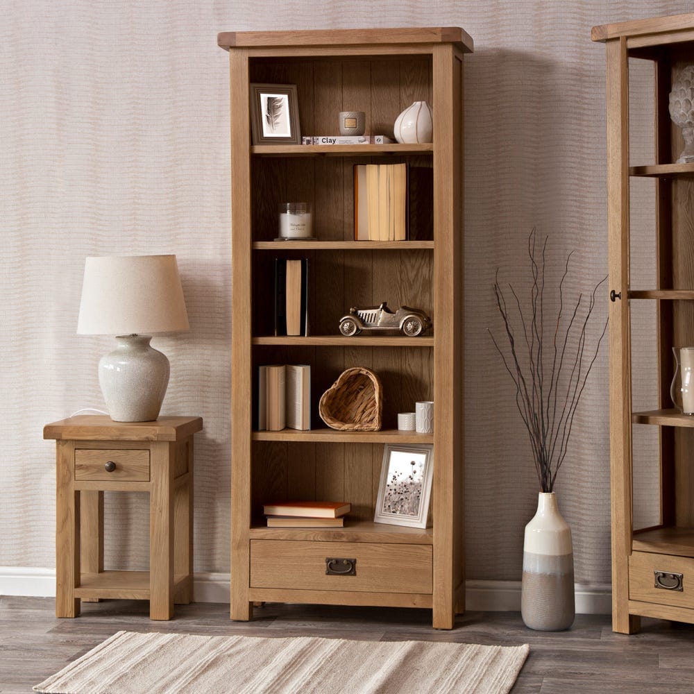 Winchester Oak Medium Bookcase - The Furniture Warehouse