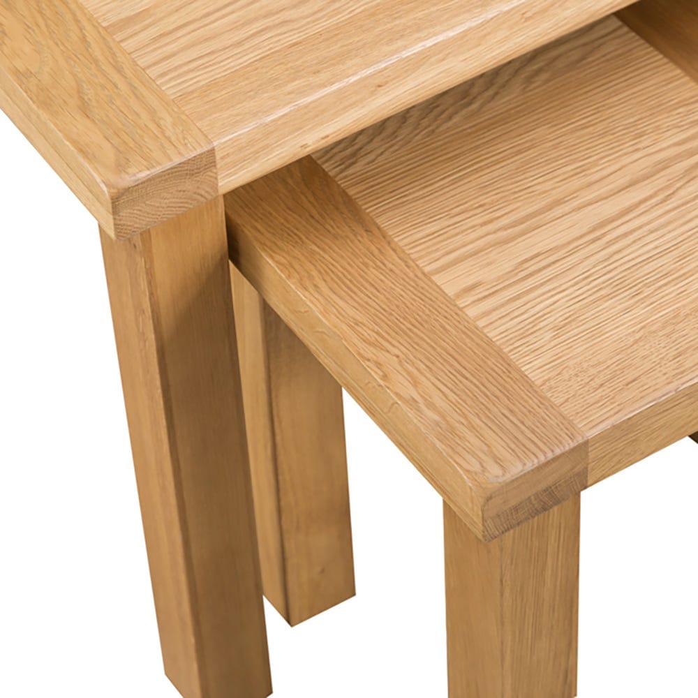 Winchester Oak Nest of 2 Tables - The Furniture Warehouse