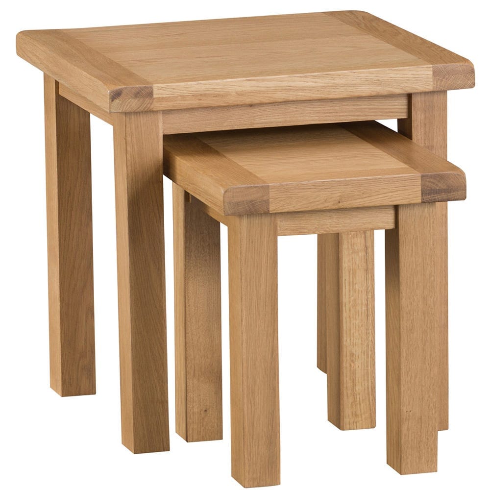 Winchester Oak Nest of 2 Tables - The Furniture Warehouse