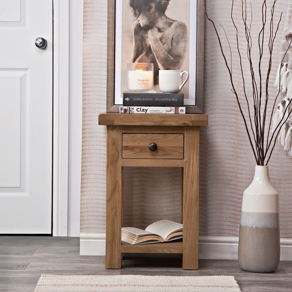 Winchester Oak Side Table - The Furniture Warehouse