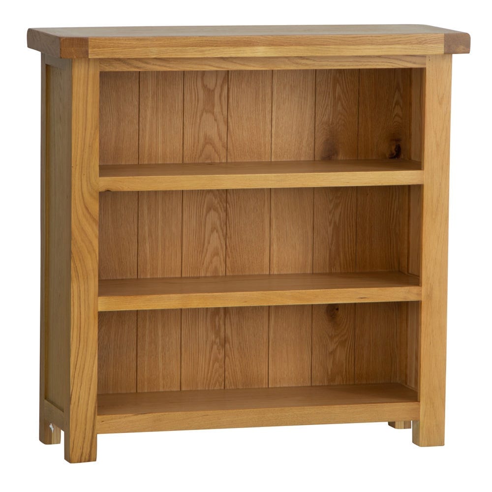 Winchester Oak Small Wide Bookcase - The Furniture Warehouse